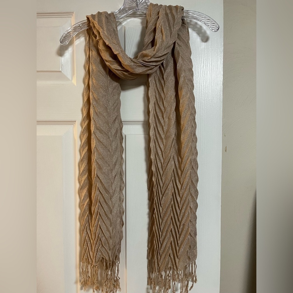 Elegant Tan Textured Scarf